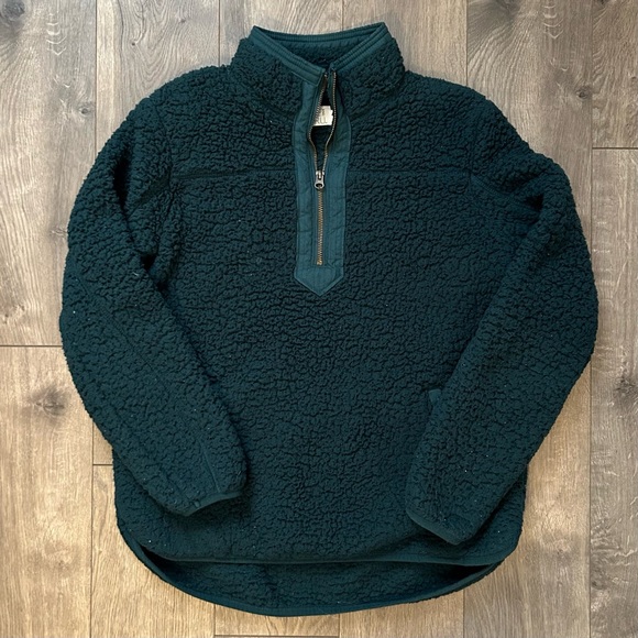 Time and Tru Jackets & Blazers - Quarter zip dark green Sherpa jacket time and tru